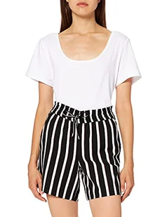 ONLY Onlpiper-ann Mw Stripe Shorts Cc Pnt luźne szorty, czarny, 40 PL - Spodenki damskie - miniaturka - grafika 1