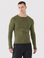Bielizna sportowa męska - 4F Podkoszulek termiczny w kolorze khaki - miniaturka - grafika 1
