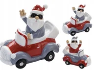 Ozdoby bożonarodzeniowe - Figurka świąteczna Święty Mikołaj w okularach 13 cm - miniaturka - grafika 1