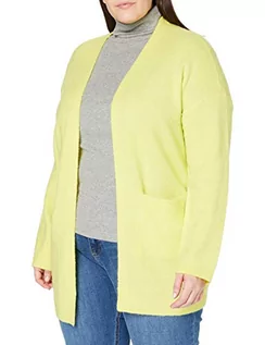 Swetry damskie - Samoon Damski długi kardigan, dzianina, duże rozmiary, Blazing Yellow, 46 PL - grafika 1