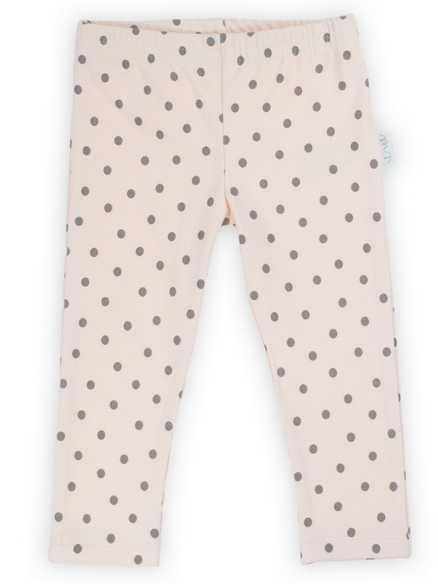 Dziewczęce legginsy dresowe w groszki łososiowe Nicol,r.116