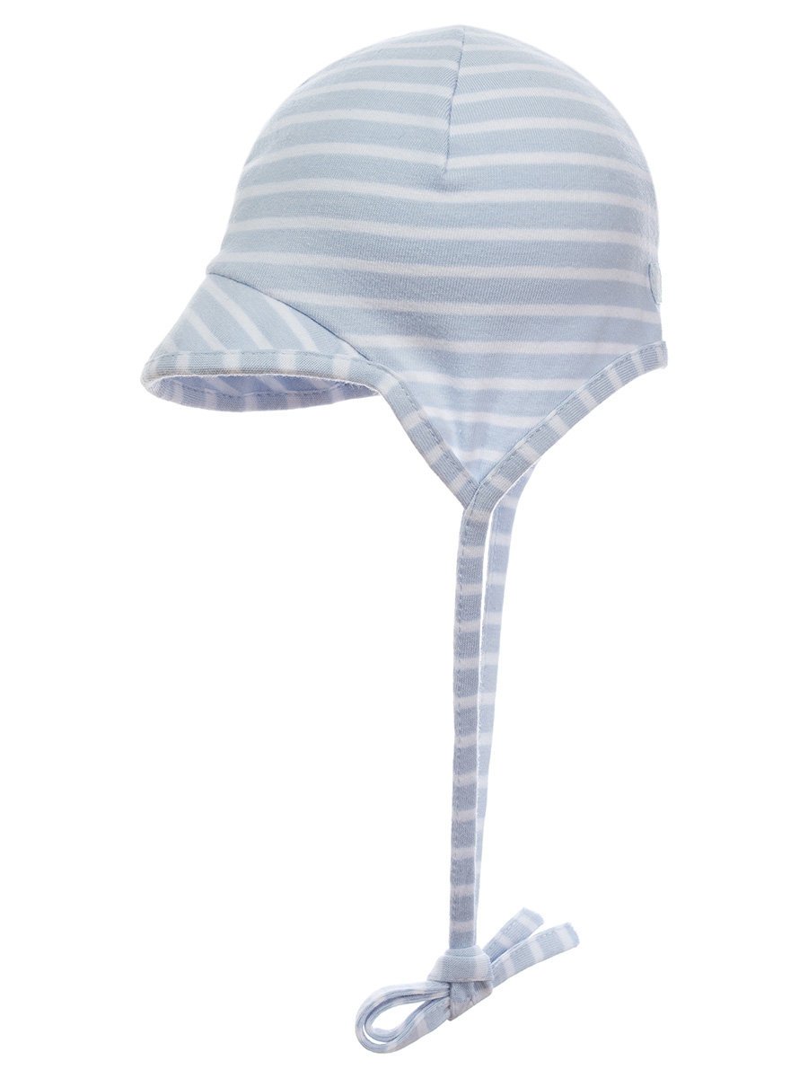 Niemowlęca czapka z daszkiem w jasnoniebieskie paski Doll r.47