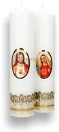 Dewocjonalia - Świeca OŁTARZOWA - Serce Jezusa i Serce Maryi - miniaturka - grafika 1