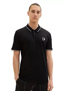 TOM TAILOR Denim Męska koszulka polo, 1036408, 2999 - czarna, XL, 2999 - Black, XL - Koszulki męskie - miniaturka - grafika 1