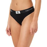 Majtki damskie - Calvin Klein Damskie nowoczesne stringi, Czarny, L - miniaturka - grafika 1