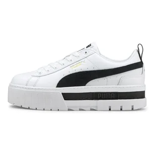 BUTY DAMSKIE PUMA MAYZE LEATHER SNEAKERSY SKÓRZANE NA PLATFORMIE BIAŁE TRAMPKI 36 - Sneakersy damskie - miniaturka - grafika 1