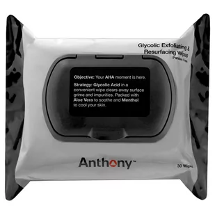 Anthony Anthony Glycolic Exfoliating & Resurfacing Wipes - Kosmetyki do demakijażu - miniaturka - grafika 1