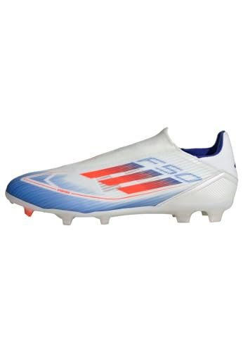 adidas Unisex's F50 League buty piłkarskie bez sznurowadeł, Ftwr biały słoneczny czerwony jasny niebieski, 42 2/3 EU