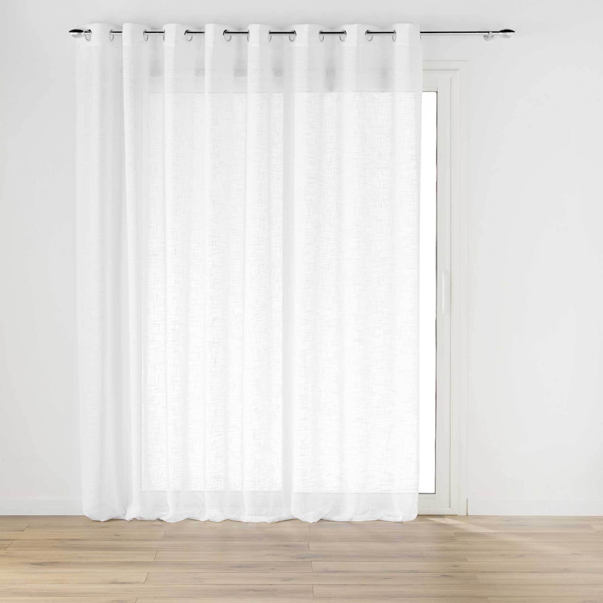 Szeroka firana na przelotkach, z efektem lnu, HALTONA, 300 x 240 cm