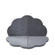 Maty piankowe - MISIOO Mata podłogowa dziecięca 160x160x5 cm kwiat szara velvet - miniaturka - grafika 1