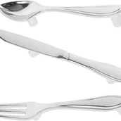 Zawiasy, okucia i inne akcesoria - Kreatywny uchwyt do szafki kuchennej ze stopu cynku – uchwyt w kształcie łyżki, widelca i noża, srebrny - miniaturka - grafika 1