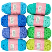 Pasmanteria - 8X Włóczki Bawełniane Zestaw Włóczek Do Haftowania - miniaturka - grafika 1