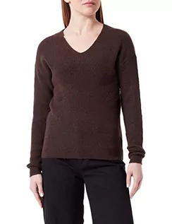 Swetry damskie - ONLY Damski sweter z dekoltem w serek, Mulczka/szczegół: melanż, XXS - grafika 1