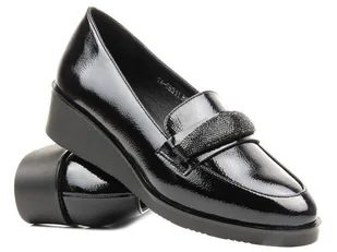 Eleganckie mokasyny damskie Vinceza 58311, czarne - Mokasyny damskie - miniaturka - grafika 1