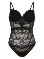 Body - GUESS Damskie body Kobiety Sztuczne włókno czarny jednolity, S - miniaturka - grafika 1