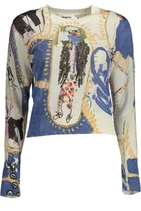 DESIGUAL BIAŁY SWETER DAMSKI - Koszulki i topy damskie - miniaturka - grafika 1