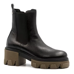 Czarne skórzane botki LM60375 - Neścior - Botki damskie - miniaturka - grafika 1