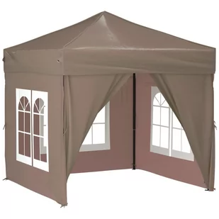 Składany namiot imprezowy ze ściankami, taupe, 2x2 m - Pawilony ogrodowe - miniaturka - grafika 3