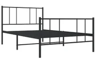 Łóżka - Czarne metalowe łóżko pojedyncze 90x200 cm - Olvina - miniaturka - grafika 1