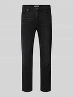 Spodnie męskie - Jeansy o kroju straight fit z 5 kieszeniami - miniaturka - grafika 1