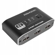 Kable - SWITCH HDMI 2.1 3x1 PRZEŁĄCZNIK 8K 4K 120HZ 240HZ - miniaturka - grafika 1