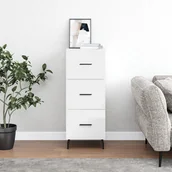 Komody - vidaXL Szafka, biała, połysk, 34,5x34x90 cm, materiał drewnopochodny - miniaturka - grafika 1