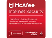 Kody i doładowania cyfrowe - Kod aktywacyjny MCAFEE Program antywirusowy Internet Security 1 urządzenie rok - miniaturka - grafika 1