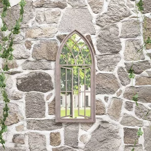 vidaXL Lustro ogrodowe, piaskowe, 70x30 cm, żelazne - Pozostałe ozdoby ogrodowe - miniaturka - grafika 1