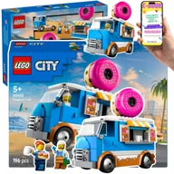 Klocki - LEGO Mobilna Pączkarnia – Zestaw z Pączkami, Kawą i Minifigurkami (60452) LEGO PREZENT URODZINOWY DLA DZIEWCZYNKI I CHŁOPCA + EBOOK - miniaturka - grafika 1