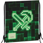 Torby szkolne - Starpak Worek Szkolny na Obuwie Green Pixel 533139 - miniaturka - grafika 1