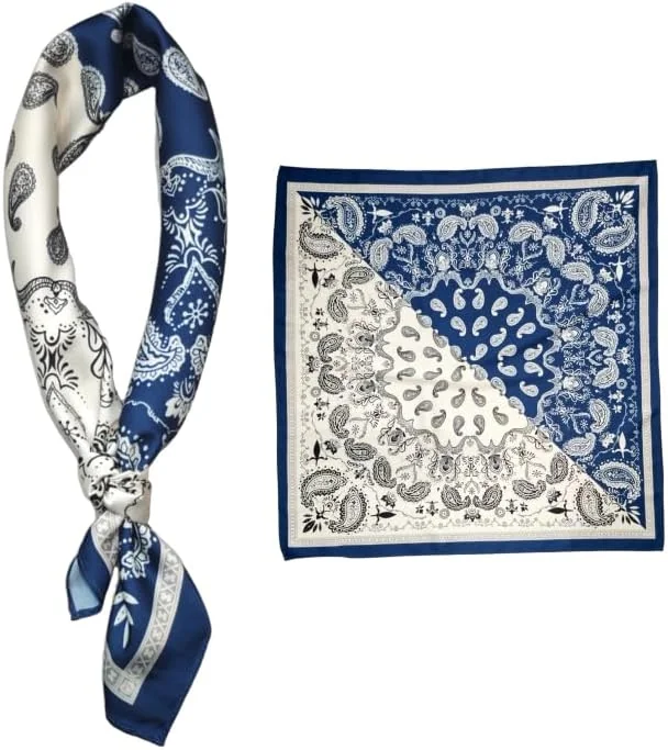 SZALIK 53X53CM MĘSKI DAMSKI KWADRATOWY JEDWABNY VINTAGE WZORY MODA