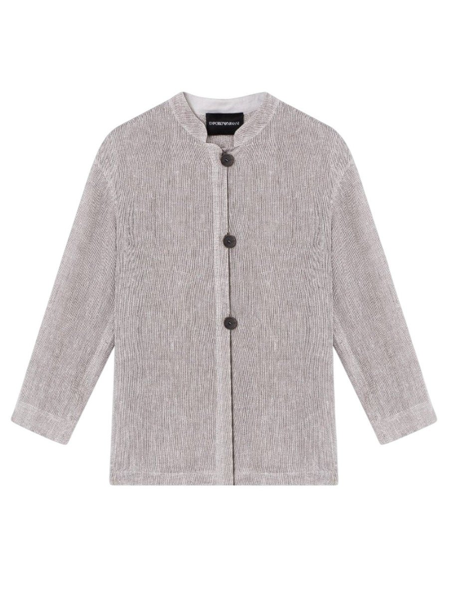 giacche damskie emporio armani - kurtka blazer shadow - szary