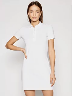Sukienki - Lacoste Sukienka codzienna EF5473 Biały Slim Fit - grafika 1
