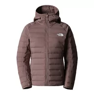 Kurtki i kamizelki sportowe damskie - Kurtka The North Face Belleview Stretch Down Hoodie 0A7UK5EFU1 - brązowe - miniaturka - grafika 1