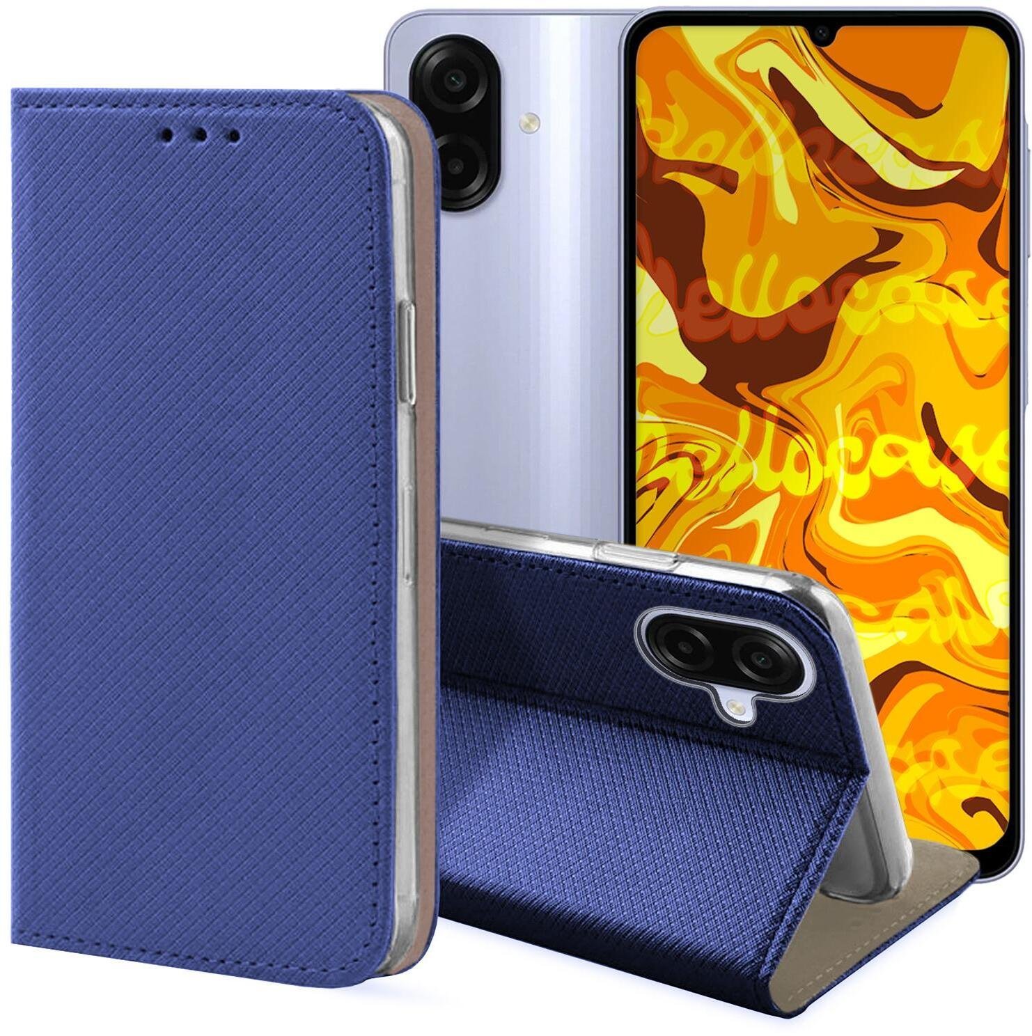 Etui z Klapką Do Samsung Galaxy A07 4G Granatowe, Magnetyczne, Zamykane