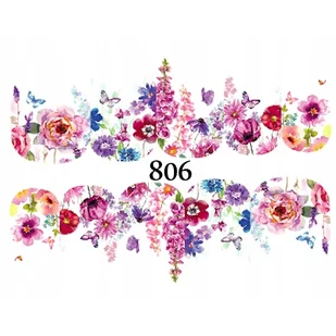 Naklejki wodne na paznokcie KWIATKI - nr 806 - Sztuczne paznokcie i akcesoria - miniaturka - grafika 2