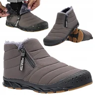 Botki damskie - BUTY ZIMOWE OCIEPLANE ŚNIEGOWCE WODOODPORNE BRĄZOWE TRAPERY BOTKI ZA KOSTKĘ - miniaturka - grafika 1