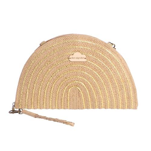 Don Algodon - Damska torba na ramię - Torba plażowa damska - Torebka damska letnia - Torba z rafii - Torba plażowa damska - Wiklinowa torebka damska ręcznie robiona idealna na plażę, Aveiro, Naturalna