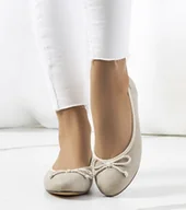 Mokasyny damskie - Beżowe  baleriny damskie Villers-38 - miniaturka - grafika 1