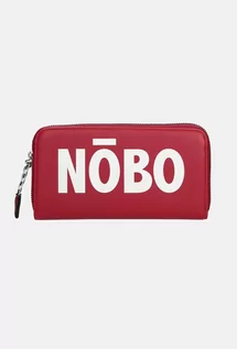 Portfele - Duży czerwony portfel Nobo z białym logo - grafika 1