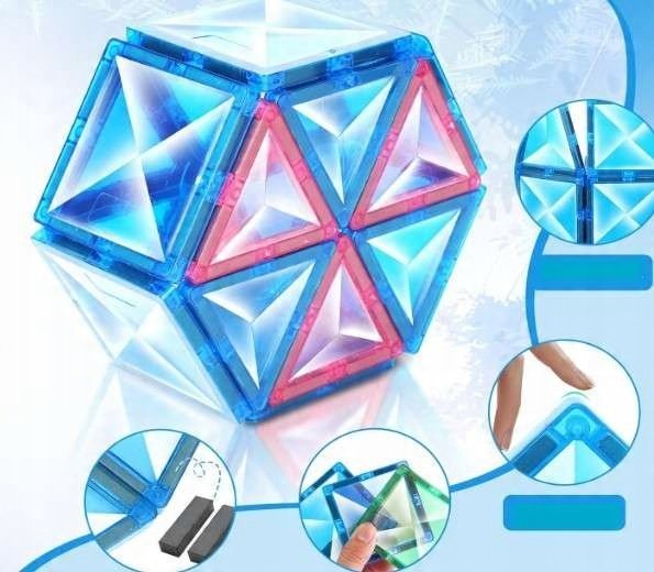 Klocki Magnetyczne Konstrukcyjne 3D Dla Dzieci Kształty 20 Elementów