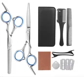 Nożyczki fryzjerskie - Frcolor zestaw fryzjerski degażówki i nożyczki praworęczne 6,0 + futerał grzebienie offset fryzjerskie do strzyżenia włosów do salonu linia classic 8w1 - miniaturka - grafika 1