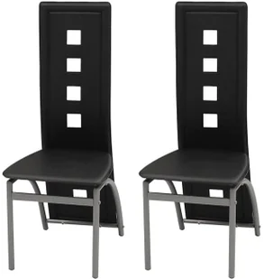 Zestaw 2 czarnych krzeseł tapicerowanych - Loro - Krzesła - miniaturka - grafika 1