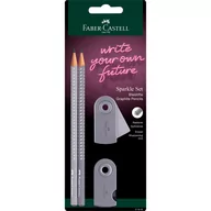 Przybory szkolne - Zestaw Sparkle Dapple Gray 2 Ołówki + Temperówka Sleeve Mini + Gumka Sleeve Mini Blister Faber-castell - miniaturka - grafika 1