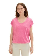Koszulki i topy damskie - TOM TAILOR Damska koszulka o luźnym kroju z elastycznym obszyciem, 31647 - Nouveau Pink, XL - miniaturka - grafika 1
