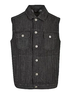 Garnitury - Urban Classics Męska kamizelka Denim Vest, bez rękawów kamizelka dżinsowa dla mężczyzn, dostępna w wielu kolorach, rozmiary S - 5XL, Black washed, S - grafika 1