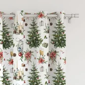 Zasłony - Zasłona WINTER wzór BN27 | świąteczna choinka z prezentami 150 x 280 cm tkanina zaciemniająca - miniaturka - grafika 1