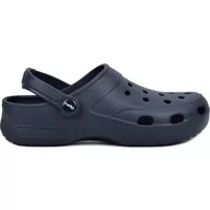 Klapki i japonki damskie - KLAPKI KROKSY buty LEKKIE chodaki granatowe - Buty Olivier - miniaturka - grafika 1