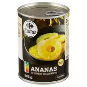 Carrefour Extra Ananas w soku własnym plastry 565 g