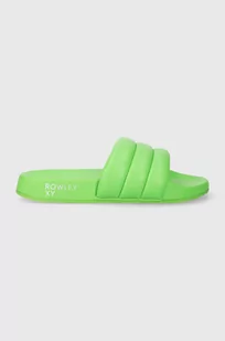 Roxy klapki x Rowley damskie kolor zielony - Klapki i japonki damskie - miniaturka - grafika 1